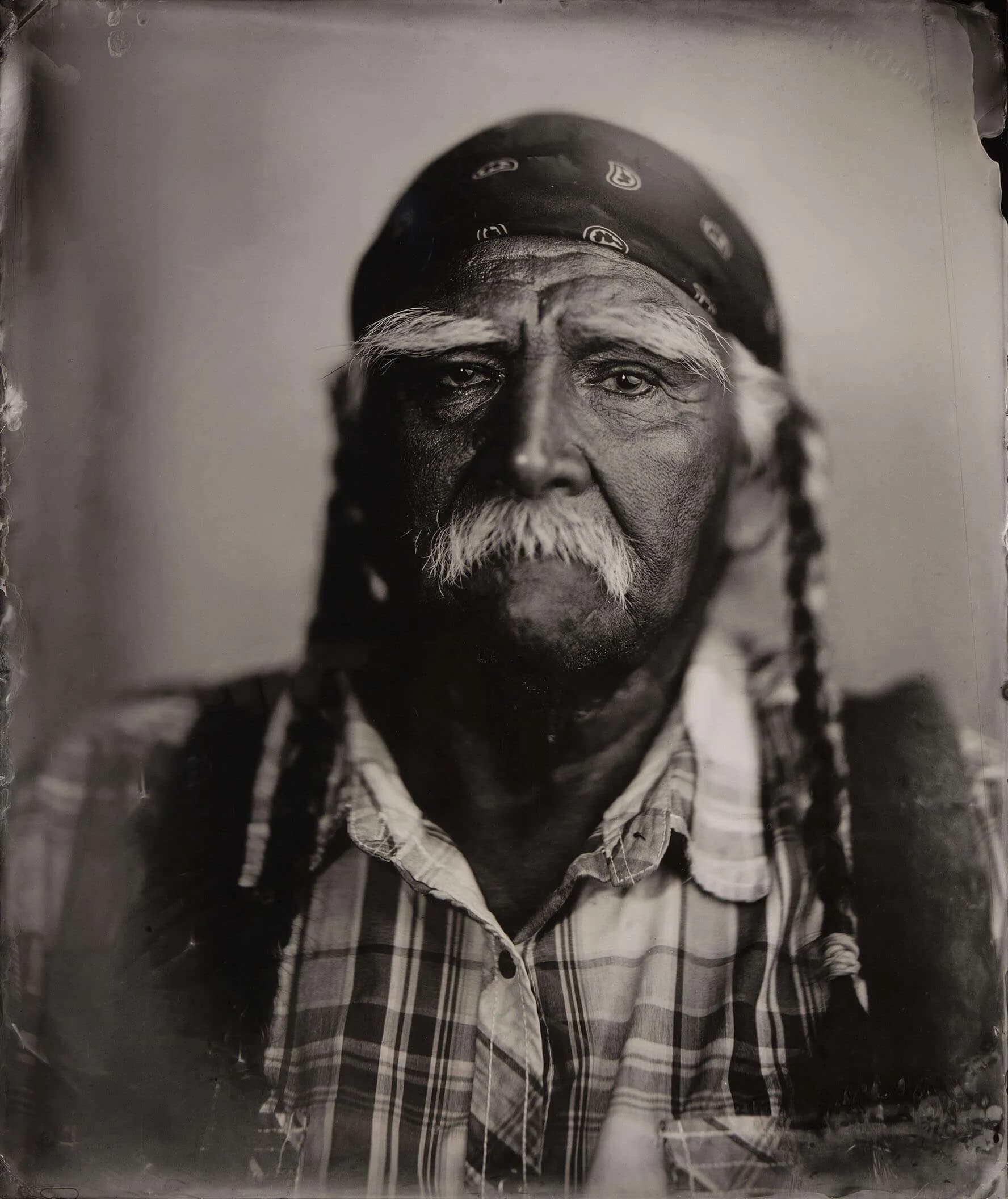 03_Paul Adams_Arvid Charlie, One of the Last Speakers of Hul_q_umi_num_ Duncan, B.C._Wet plate collondion tinntype on alluminum_30x26