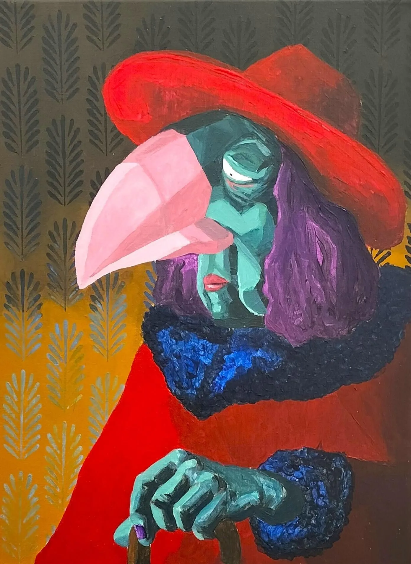 10_Amblard Modelaine_The ugliness of the Parrots - La laideur des Pérroquets_Acrylic on canvas_35x27
