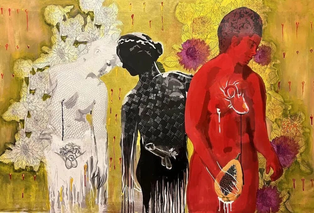 12_Enrique Durand_Soft Heart_print and oil on canvas_40x60x2