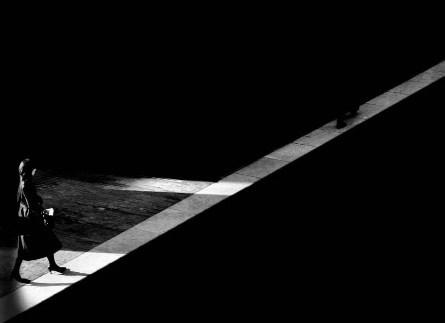 2015 Madiha Abdo- Woman Walking on White Line1