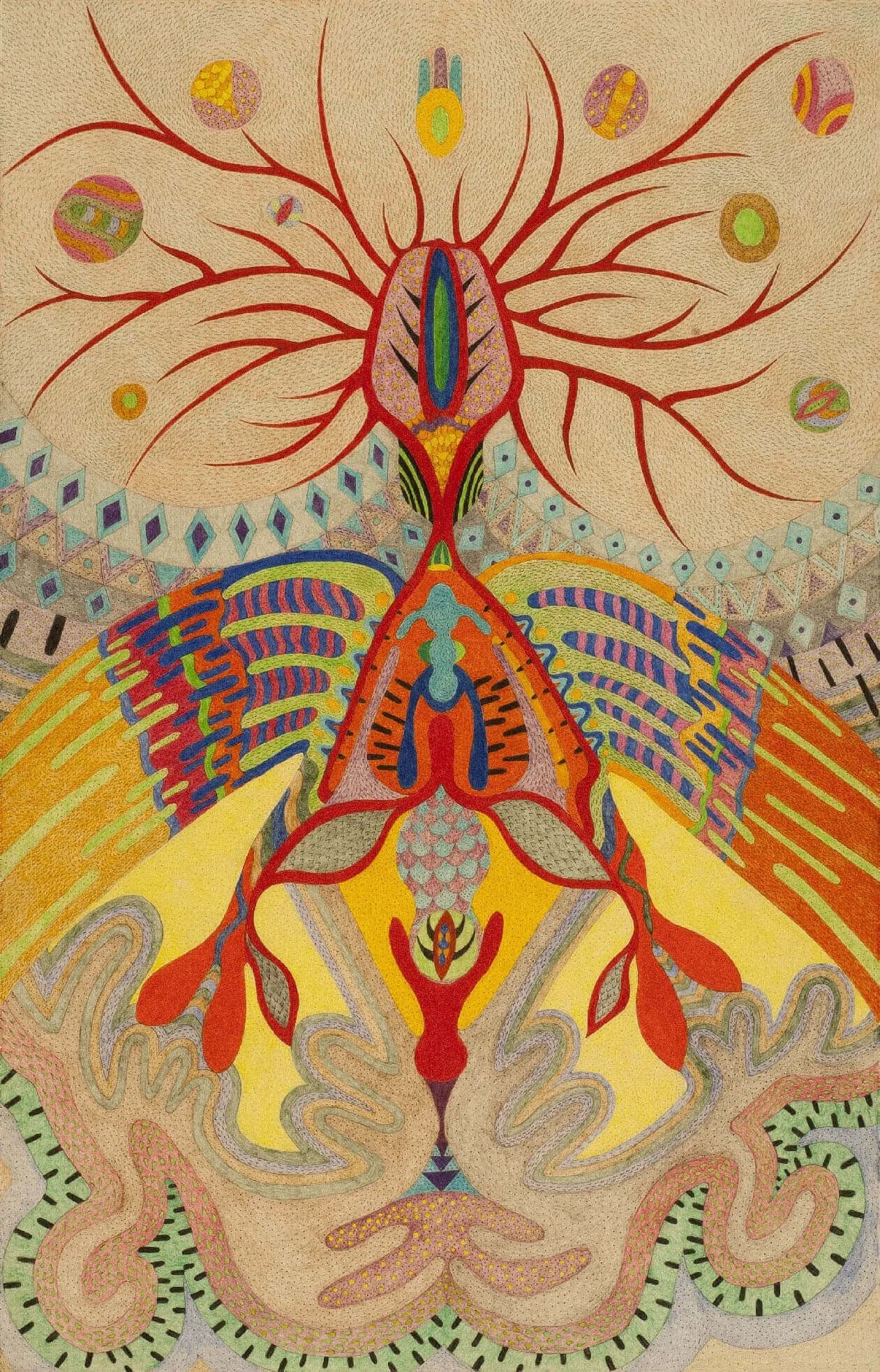 32_Carol Levine_Emergence 6_Colored pencils on paper_40.5x26