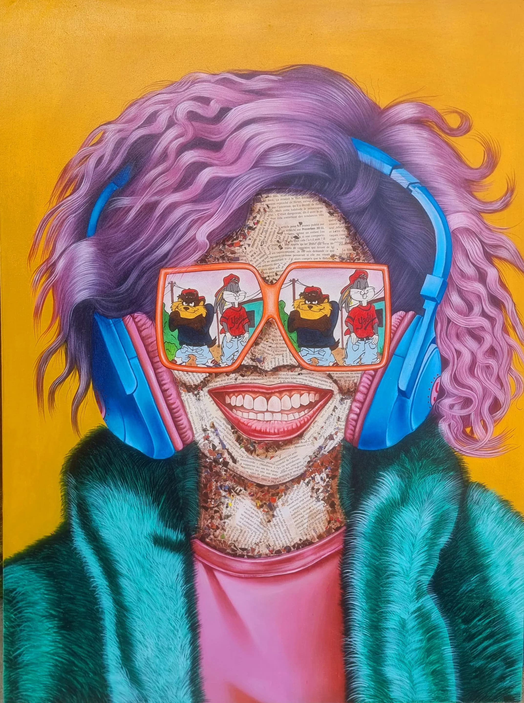 CHANCELIER MULUAYI_The Beautiful Moment_acrylic and collage on canvas_80x60