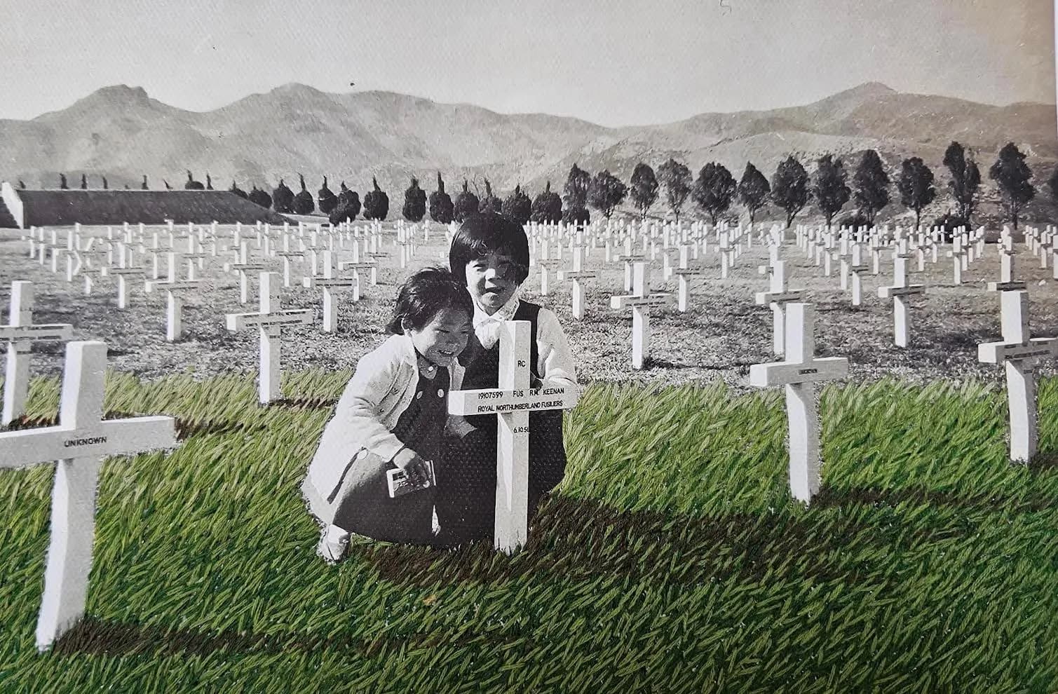 DIANE LEE_Farewell 1962_Photo print on canvas, embroidery_12x16