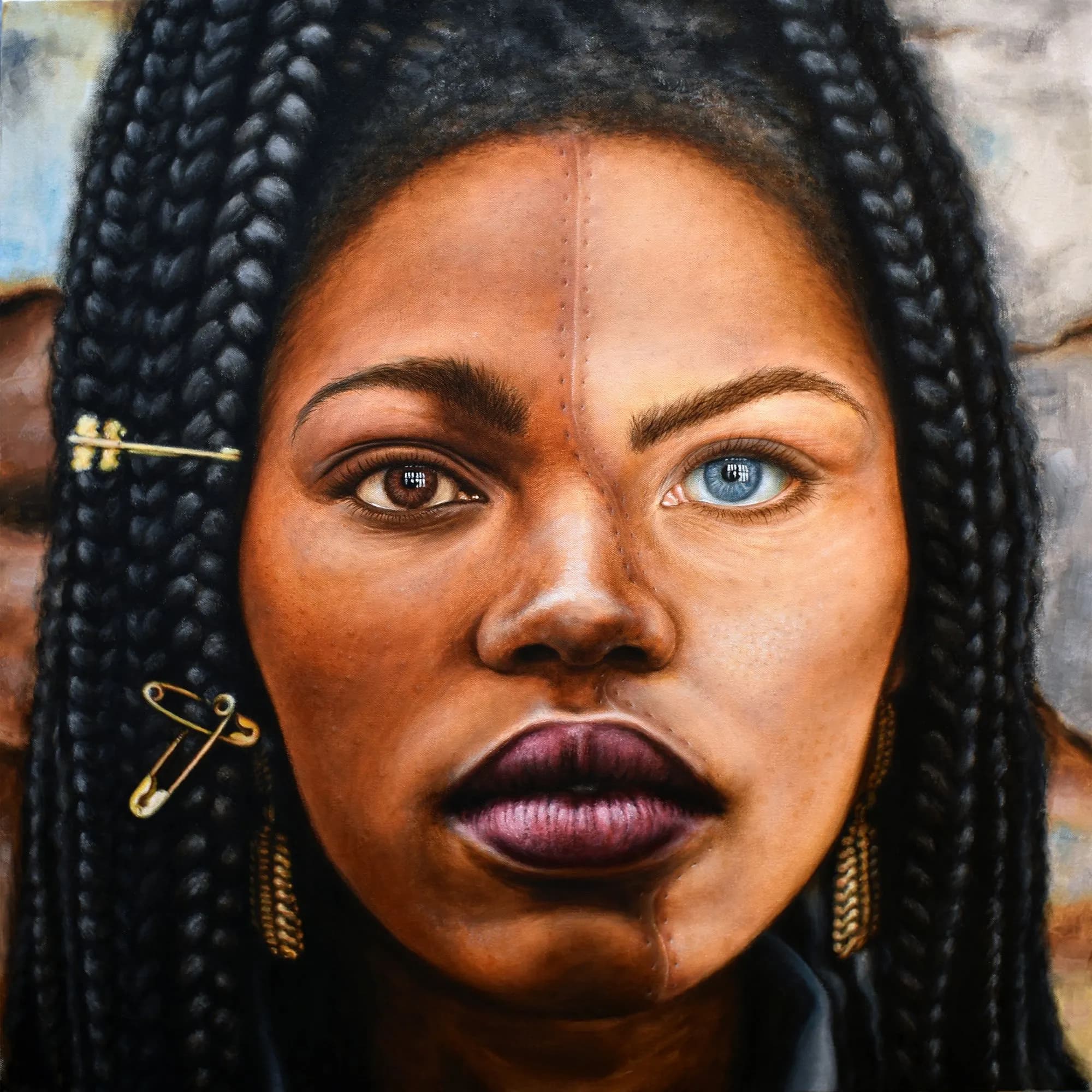 SEBASTIAN SANDU_Together We Rise_Oil on canvas_30x30