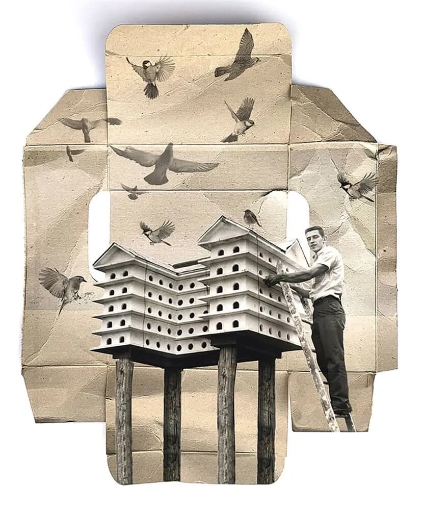 Walter Plotnick_Bird Hotel hotography Silver Halide Print 22 x 25.5